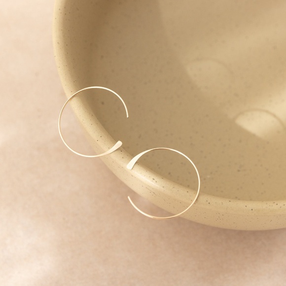Simple Gold Filled Threader Hoops - Picture 5 of 5